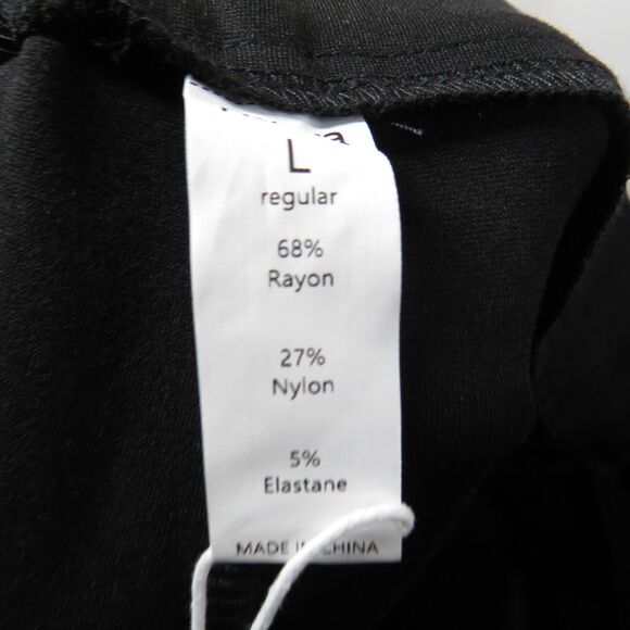 Halara Black Asymmetric High Waist Zip Pocket Straight Leg Ponte Pants Sz Large - Picture 8 of 8